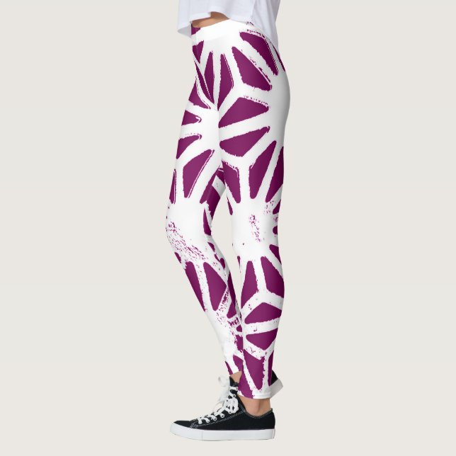 Leggings Motif géométrique à baies et blanc (Gauche)