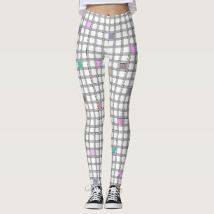Leggings Motif géométrique À damiers multicolore