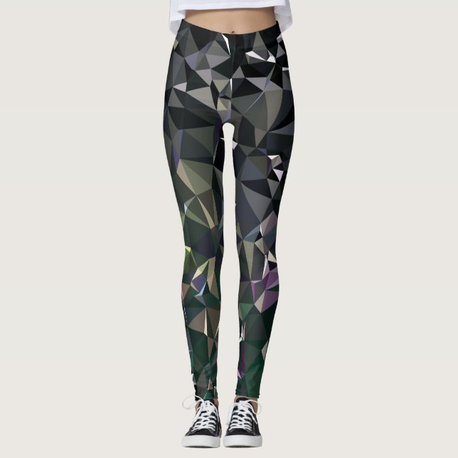 Leggings Motif géométrique abstrait moderne - dock de nuit (Devant)