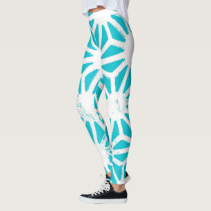 Leggings Motif géométrique Aqua