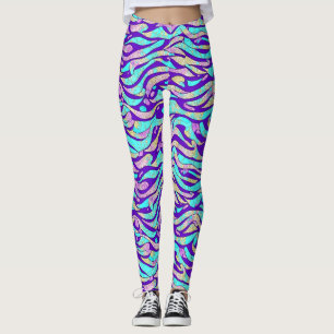 Leggings Motif géométrique bleu coloré Abstrait cool