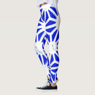 Leggings Motif géométrique bleu royal
