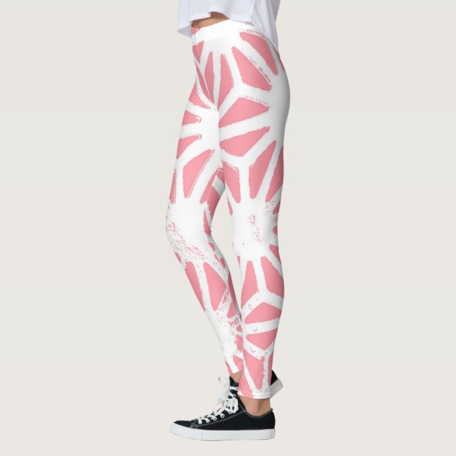Leggings Motif géométrique corail (Gauche)