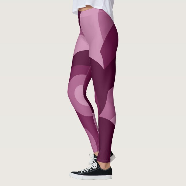 Leggings motif géométrique de cercles violets roses (Gauche)