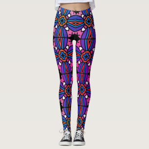 Leggings motif géométrique de style vintage