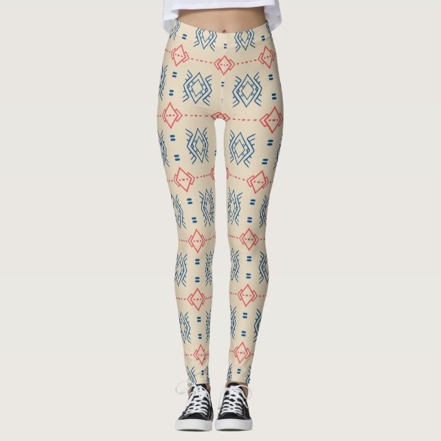 Leggings Motif géométrique ethnique (Devant)
