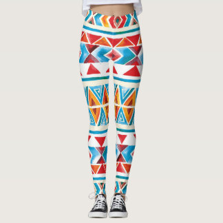 Leggings Motif géométrique ethnique aquarelle.
