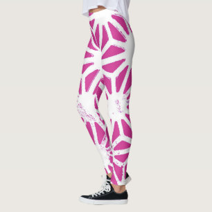 Leggings Motif géométrique Fuchsia