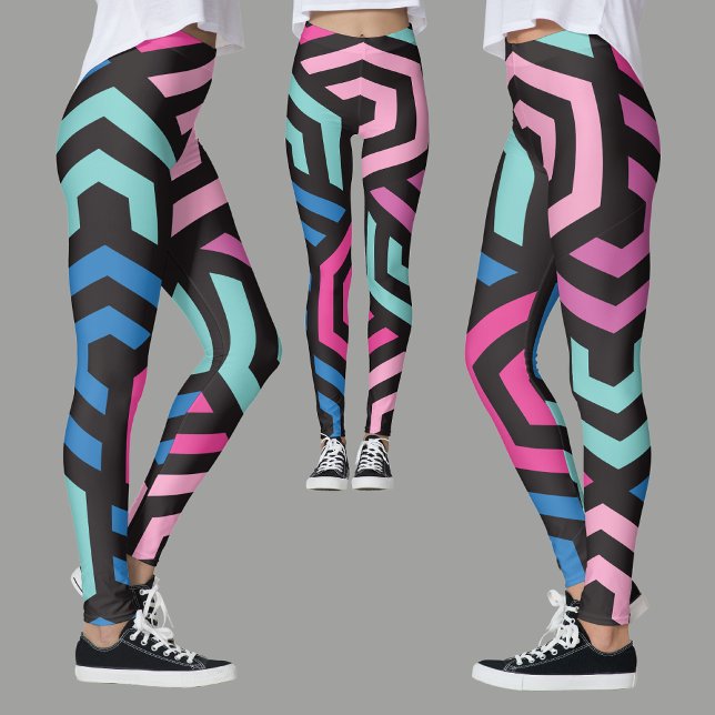 Leggings Motif géométrique Hexagon (Créateur téléchargé)