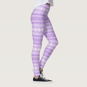 Leggings Motif géométrique mandala lavande