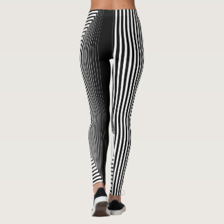 Leggings motif géométrique noir et blanc