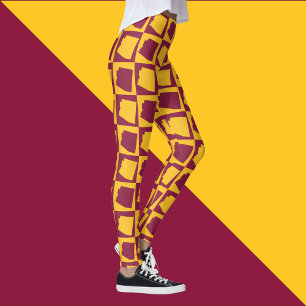 Leggings Motif géométrique Pop Art Arizona Marron Or