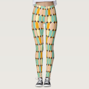 Leggings Motif géométrique rétro avec des ovales verticaux