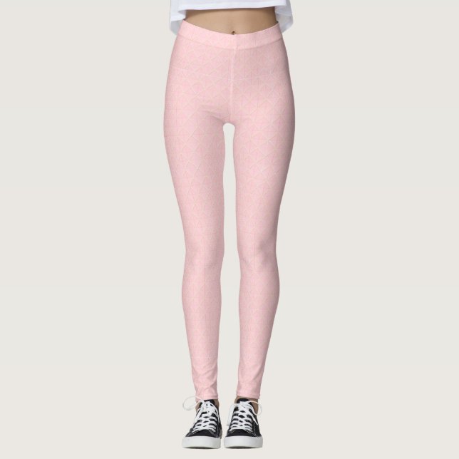 Leggings Motif géométrique rose avec Abstrait moderne (Devant)