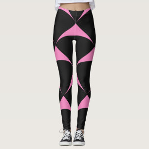 Leggings Motif géométrique rose et noir