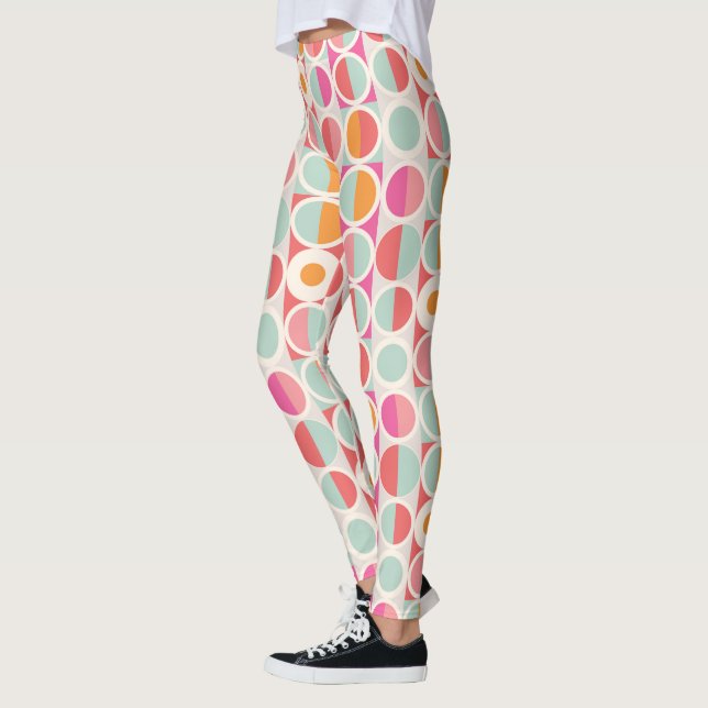 Leggings Motif géométrique rose orange (Gauche)