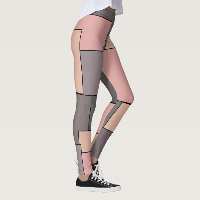 Leggings Motif géométrique rose violet (Droite)