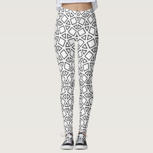 Leggings Motif géométrique triangulaire noir et blanc moder