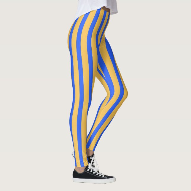 Leggings Motif Gras Bleu et Gold Vertical Stripes (Droite)