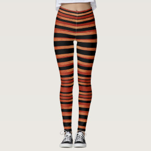 Leggings Motif Gras rouge et noir rayé