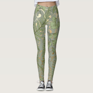 Leggings Motif Green et Gold Fern
