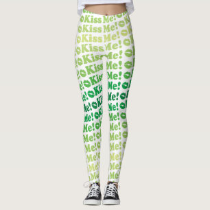 Leggings Motif Green Kiss Me Kiss Me
