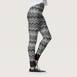 Leggings Motif gris argenté noir