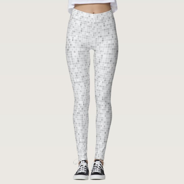 Leggings Motif gris de tuiles (Devant)