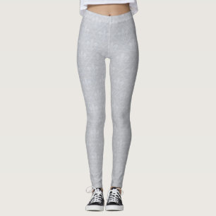 Leggings Motif Gris Fleur De Lis