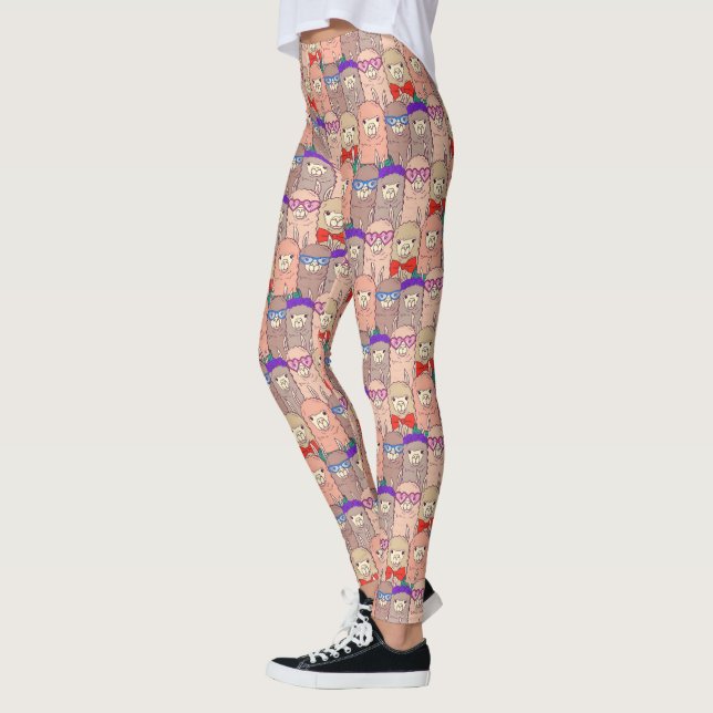 Leggings Motif habillé à la mode de lama (Gauche)