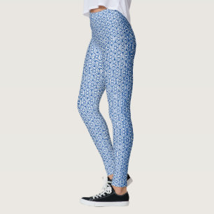 Leggings - Motif Hexagon bleu