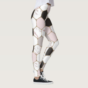 Leggings Motif Hexagon de marbre géométrique moderne