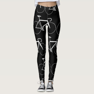LEGGINGS MOTIF ICÔNE DE VÉLOS NOIR ET BLANC