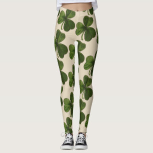 Leggings Motif irlandais vert de shamrock de ressort