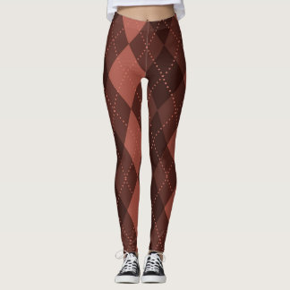 Leggings Motif Jacquard - Rouge foncé Orange
