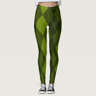 Leggings Motif Jacquard - Vert olive foncé