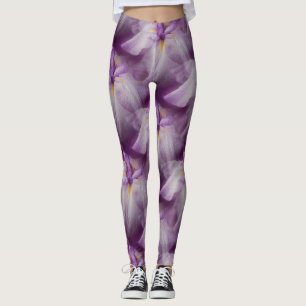 Leggings Motif japonais Iris violet