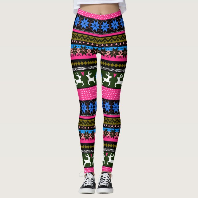 Leggings Motif juste multicolore d'île (Devant)