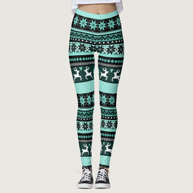 Leggings Motif juste vert d'île (Devant)