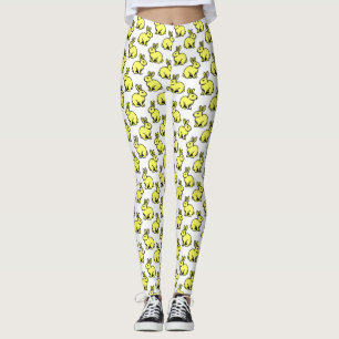 Leggings Motif lapins - Noir et Jaune Lt