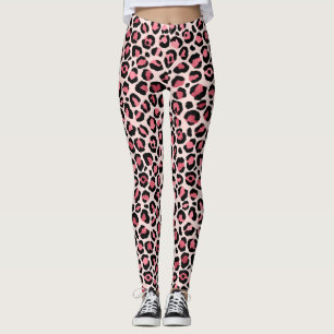 Leggings Motif Léopard Rose
