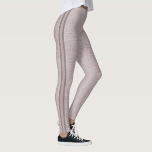 Leggings Motif Lin Neutre en Rose Pâle Douce