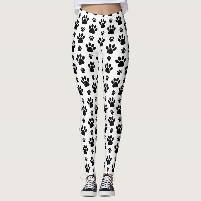 Leggings Motif mâle, pattes de chien, Empreintes de pattes, (Devant)