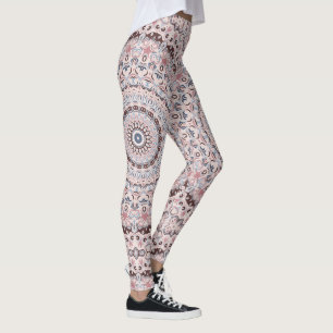 Leggings Motif Mandala Rose et Bleu Boho