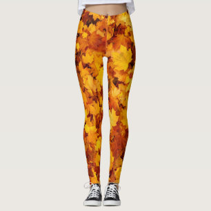 Leggings Motif Maple Leaf
