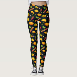 Leggings Motif mexicain mexicain mexicain Foodie mignonne 