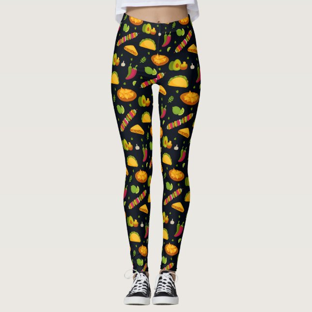 Leggings Motif mexicain mexicain mexicain Foodie mignonne é (Devant)