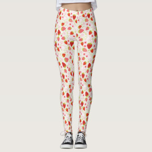 Leggings Motif mignon aux fraises rouges