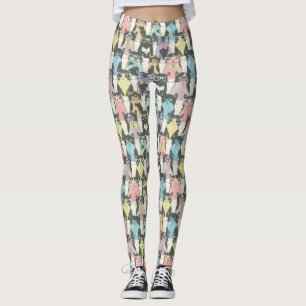 Leggings Motif mignon de chats de hippie
