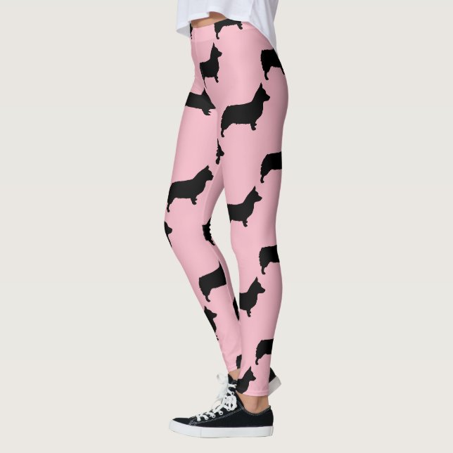 Leggings Motif mignon de chien de corgi de Gallois (Gauche)